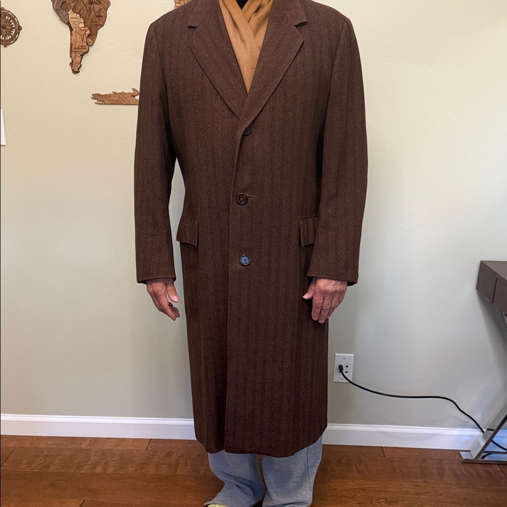 Men's Brown Wool Cashmere Overcoat